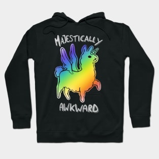 Majestically awesome llama white dark - black Hoodie